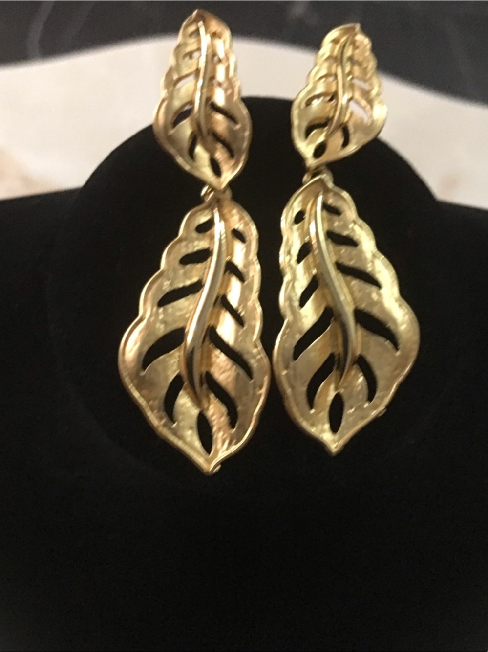 Fashion Jewelry Gold Leaf Drop Earrings